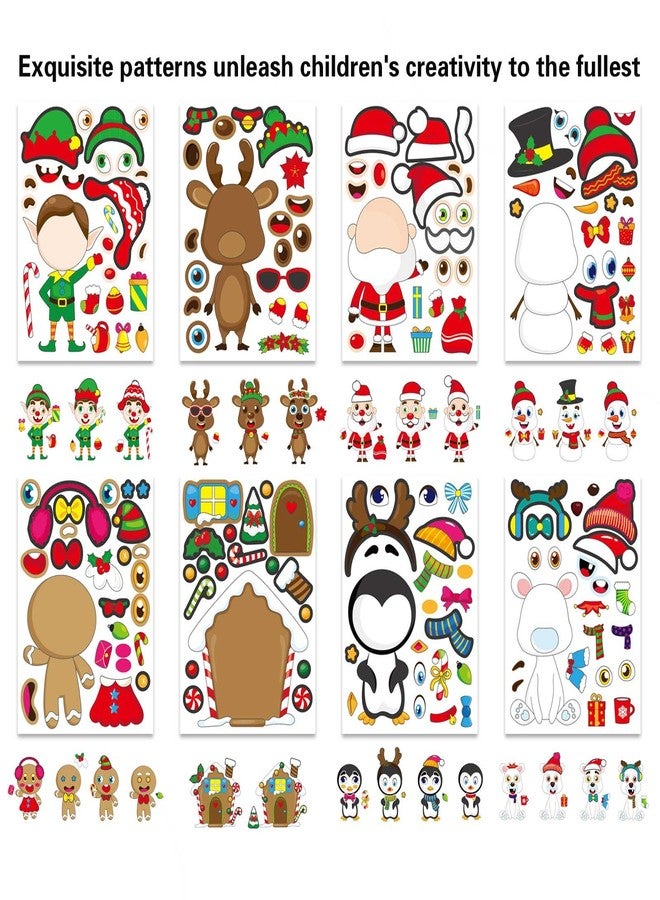 OTAITY 24 Sheets Christmas Stickers for Kids Make a Face Stickers Make Your Own Christmas Characters Mix and Match Stickers, Christmas Party Games Sticker for Christmas Party Favor Supplies School Rewards - Image 4
